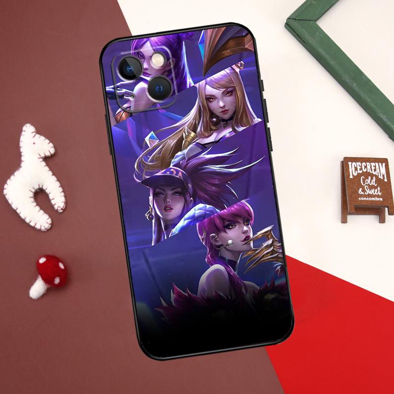Kda Kaisa Ahri Akali Case For iPhone 13 12 11 14 15 Pro Max 7 8 Plus X XR XS Max 12 Mini SE 2020 2022 Cover Coque
