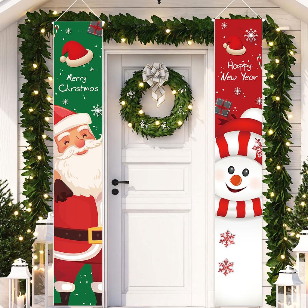Weihnachts-Türdekoration Frohe Weihnachten Banner Dekor für Zuhause 2025 Hängender Weihnachtsschmuck Navidad Frohes Neues Jahr 2025 Geschenk