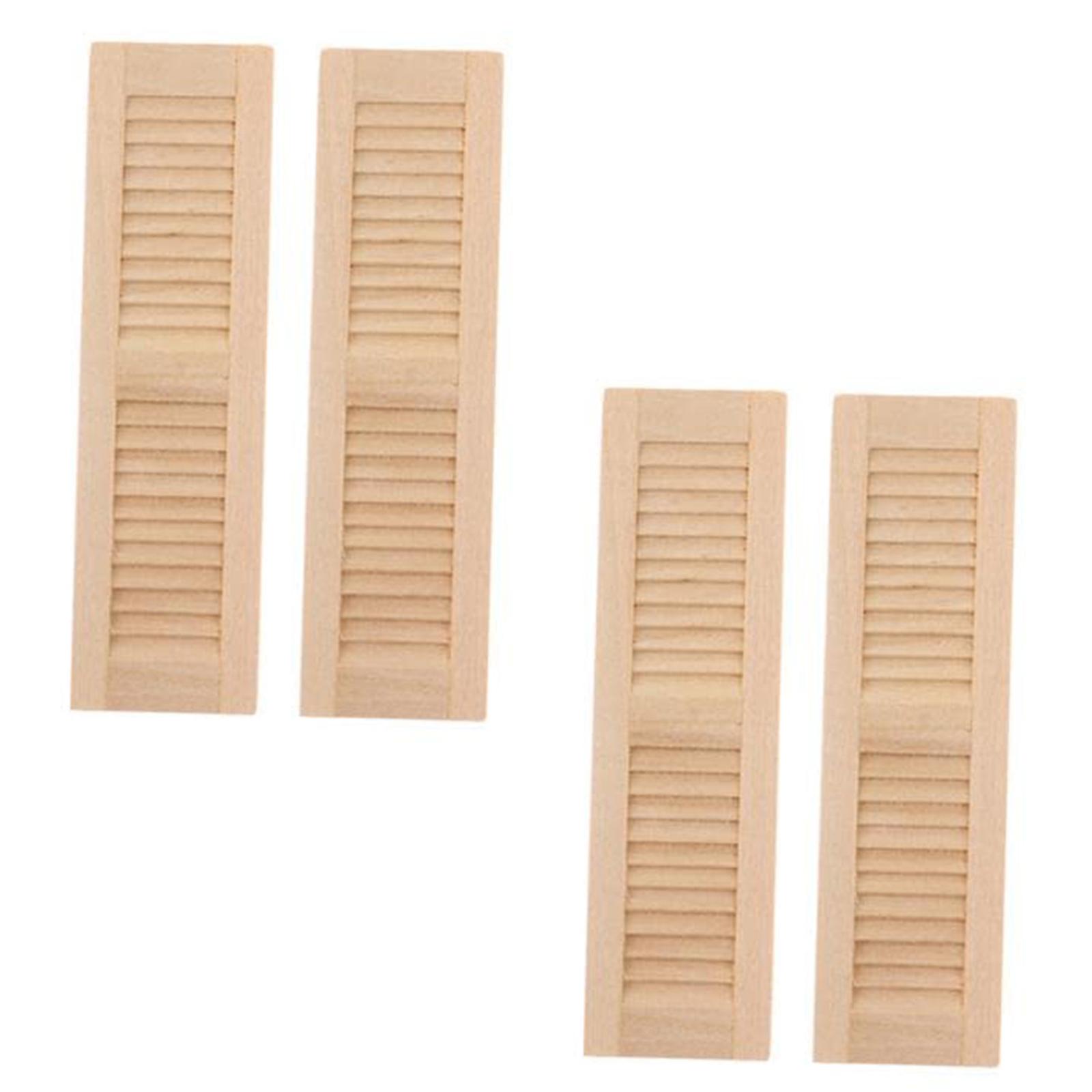 

1/12 Dollhouse Miniature Blinds Realistic Wood Shutters For Small Window Easy Installation Scene Display Accessories
