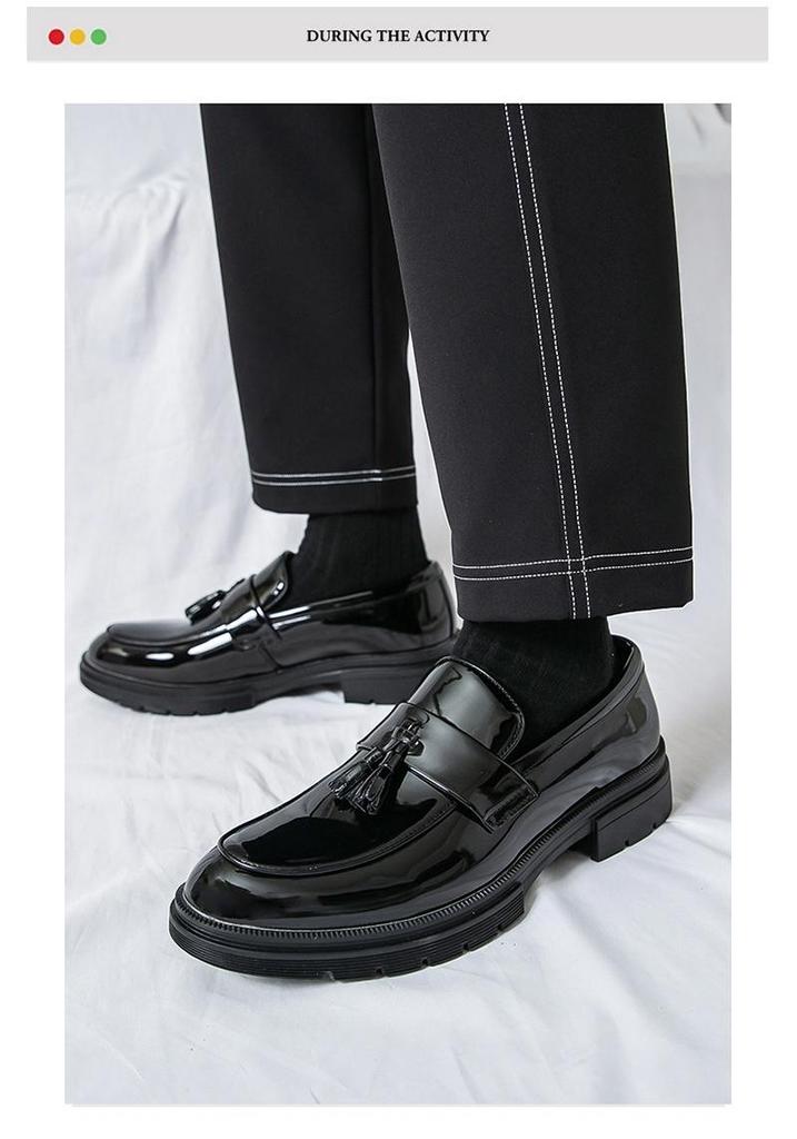 Men's Leather Cross-Strap Tassel Loafers: Pointed Toe Formal & Casual Versatile Shoes In Large Sizes