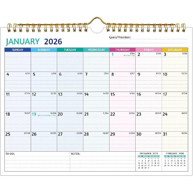 Wall Calendar 2026-2027 – 2 Year Calendar 2026-2027, 11 x 8.5 In, Jan 2026 - Dec 2027, 2026 Calendar 24 Months, Small Monthly Calendar 2026, with