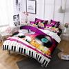 Přehozové sady s potiskem elektrické kytary Twin Hudební nástroj 3D Povlak na peřinu Dospívající Mladí Milovníci Rock and Rollu Ložní sady