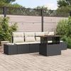 Garden Dining Set with Cushions 5 pcs Black and Cream