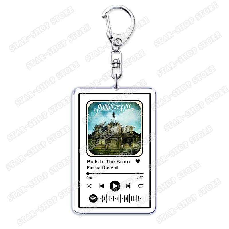 

Pop Punk Singer Emo Music Keychains for Women Accessories Bag Collide with The Sky Vic Fuentes Keying Jewelry Fans Friends Gifts