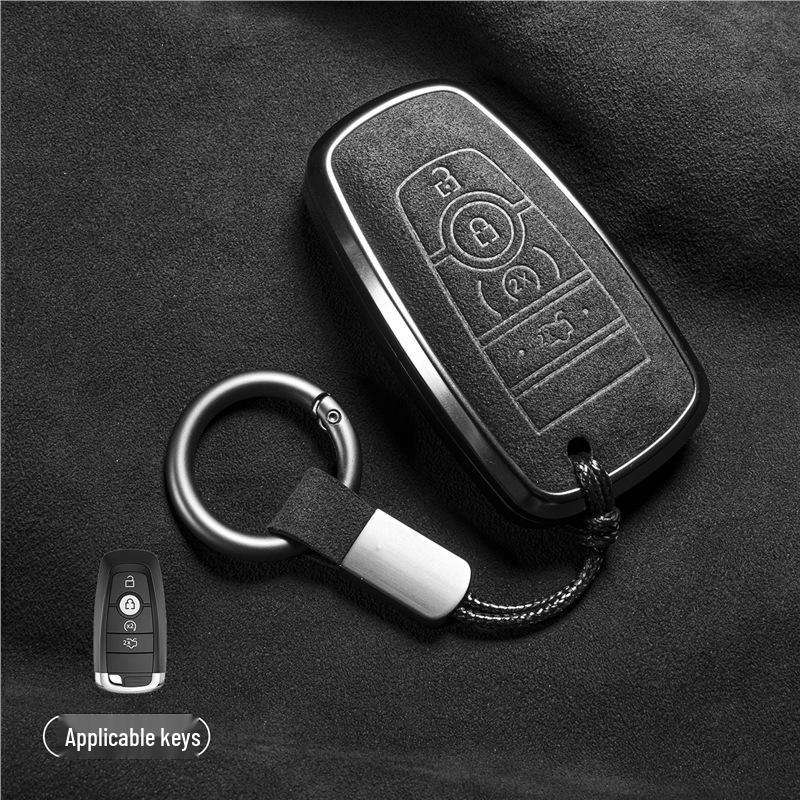 Luxury Suede Key Covers for Ford Explorer ST, Escape, Edge, 4WD, Mondeo, and EVOS