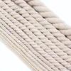 White Four-Strand Braided Cotton Cord, Various Thicknesses for Decorative DIY Weaving