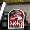 Personalized Library Sign 3D Bookshelf Book Store Decor for Home Library or Reading Nook Bookish Gifts for Book Lovers Reader Women Students