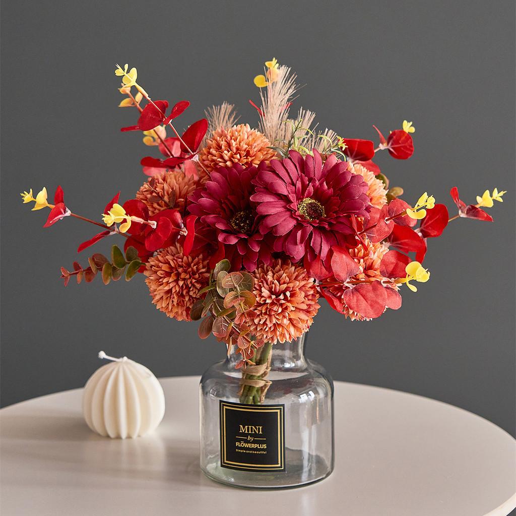 Estilo Europeo Flor Artificial Eucalipto Diente de León Peonía Hortensia Rosa Rosa de Boda Seda Arte Floral Accesorios de Fotografía Flores Simuladas