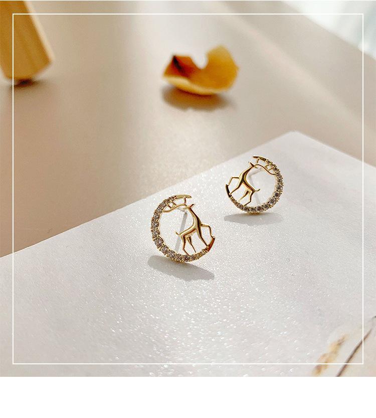 Moonlight Elk S925 Sterling Silver 14K Gold-Plated Cute Stud Earrings - Exquisite & Versatile. Gold Pair (with Silver Backings)