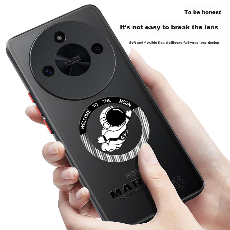 Phone Case for Honor X50, Shockproof Silicone Upgraded Camera Full Protection Cartoon Graffiti Semi-Transparent Unisex Color-Blocking
