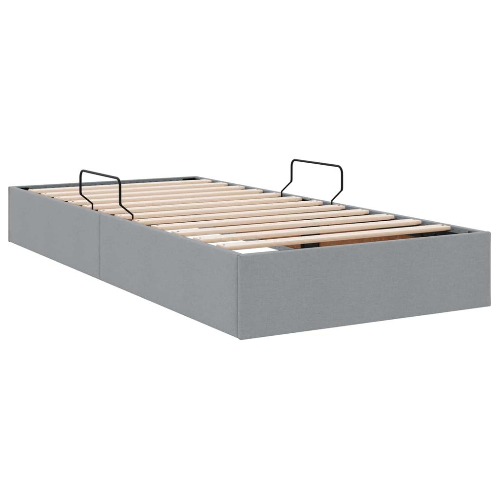Ottoman Bed Frame with Storage Light Gray 100 X 200 Cm Fabric