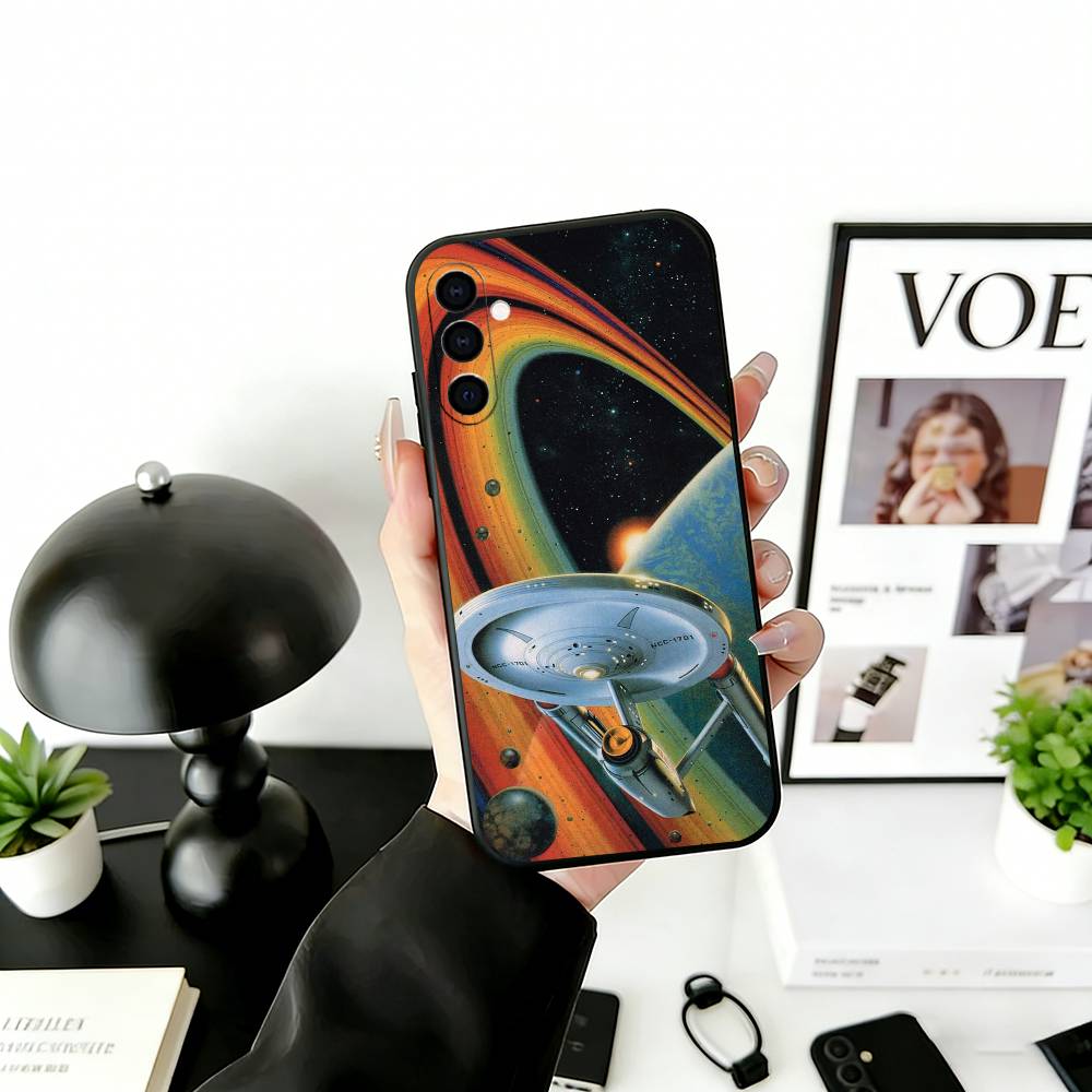S-Trek Space Theme Phone Case For Samsung Galaxy A73,A72,A71,A70,A53,A52,A51,Others Soft Black Cover