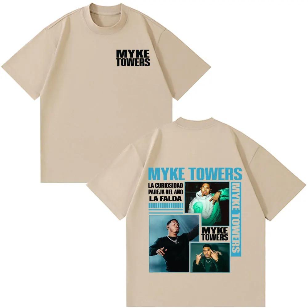 Rapper Myke Towers Print 2026 T-shirt Men Women Fashion Hip-hop T-shirts Hort-sleeved Cotton Casual Loose Oversized T-shirts