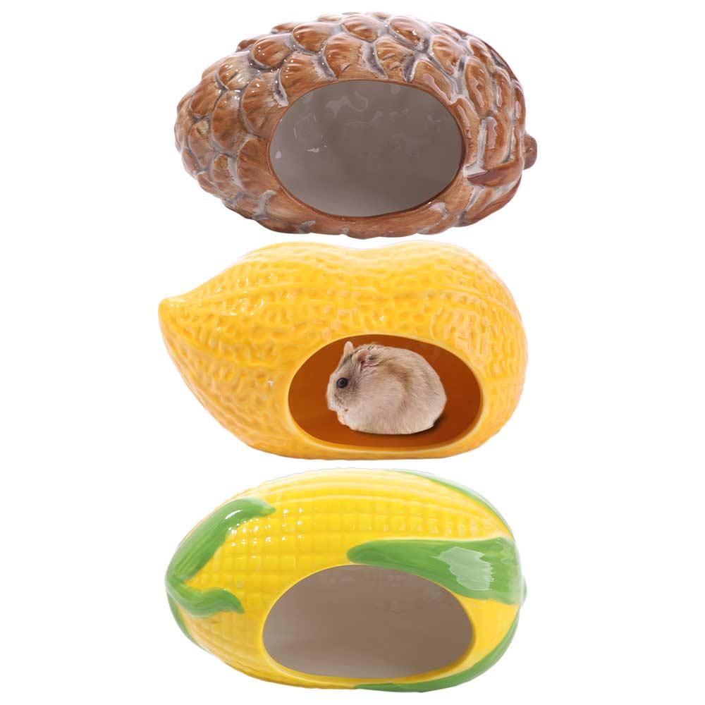 Pet Supplies Ceramic Hamster Nest Cooling Cute Pet Hiding House Creative Cartoon Hamster Bed Desktop Ornament