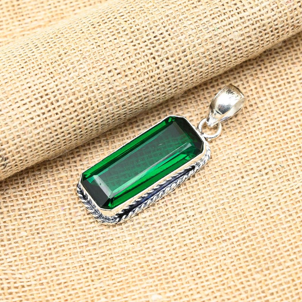 Chrom Diopsid Edelstein handgefertigt 925 Sterling Silber Schmuck schöne Anhänger für Frauen