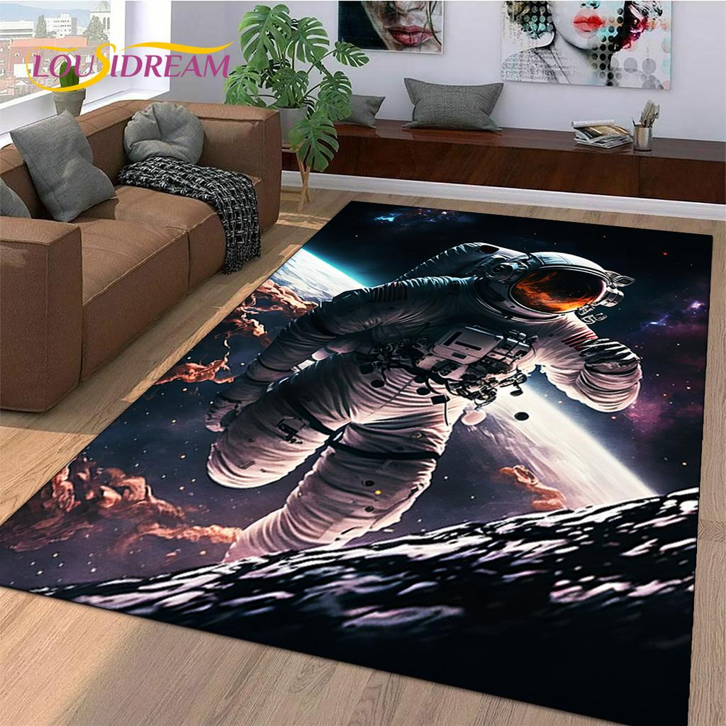Astronauta Sen Wszechświat Kosmonauta Dywanik 3D Kosmos Kreskówka Dywan do Salonu Sypialni Dekoracja, Antypoślizgowy na Sofę Wycieraczka Dzieci