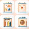 Wooden Activity Cube with Shape Sorter FineMotor Educational Center Early Learning