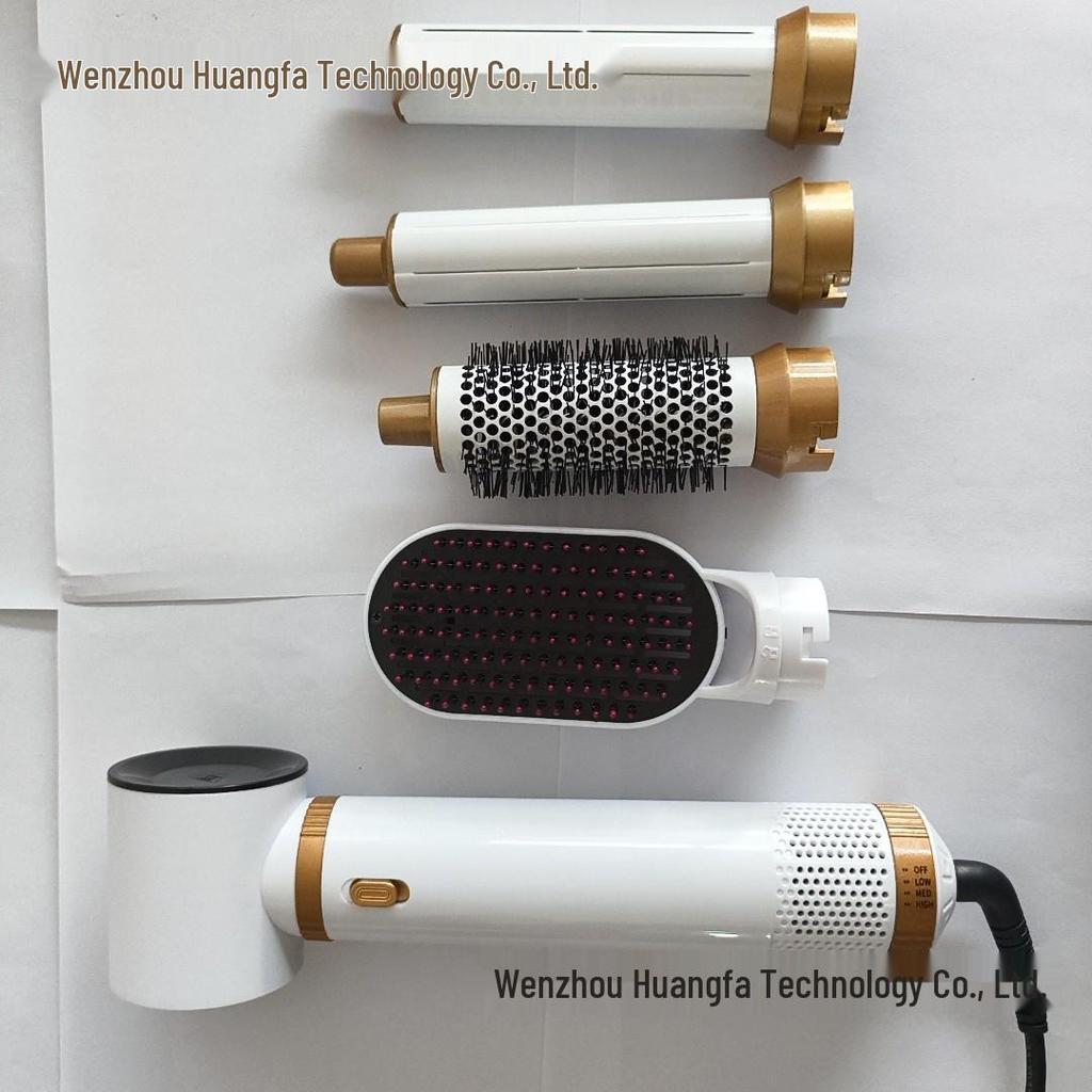 Cross-Border 5-in-1 Hair Styling Tool: Curling Iron, Straightener & Negative Ion Blow Comb