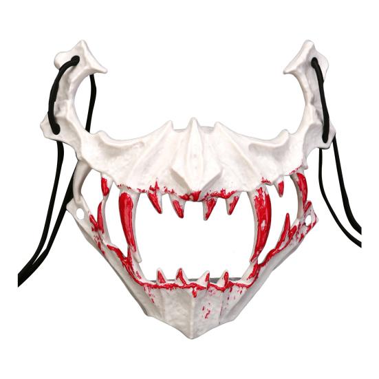 Halbmaske, Horror-Halloween-Kostüm-Requisiten, Tierskelett, Blutmaske mit elastischen Bändern für Halloween, Cosplay, Karneval, Maskeraden