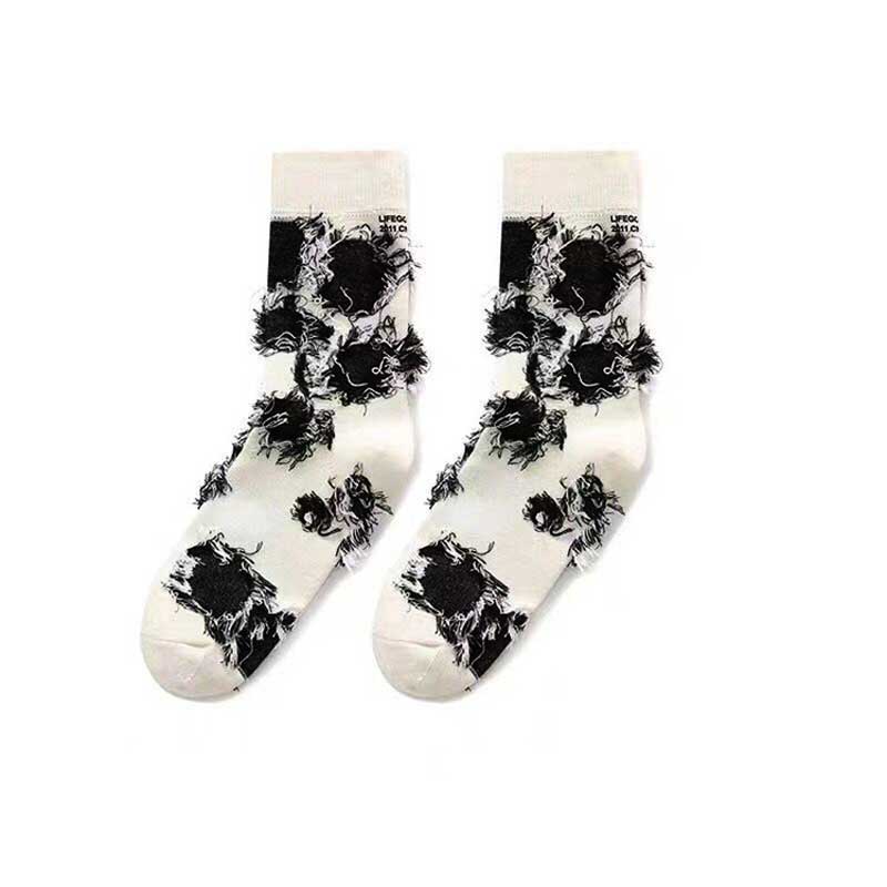 Women White Socks Harajuku Kawaii Y2k Funny Socks Cute Hip Hop Socks Men Cotton Novelties Socks Preppy
