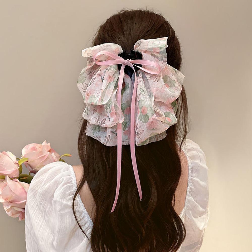 

Fashion Colorful Short Bow Hairpins, Classic Tailed Soft Hair Clips Vintage Metal Headwear бежевий