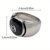 Billard Schwarzer 8er Ball Solider Ring 316L Edelstahl Schmuck Punk Party Ring Größe 7-13