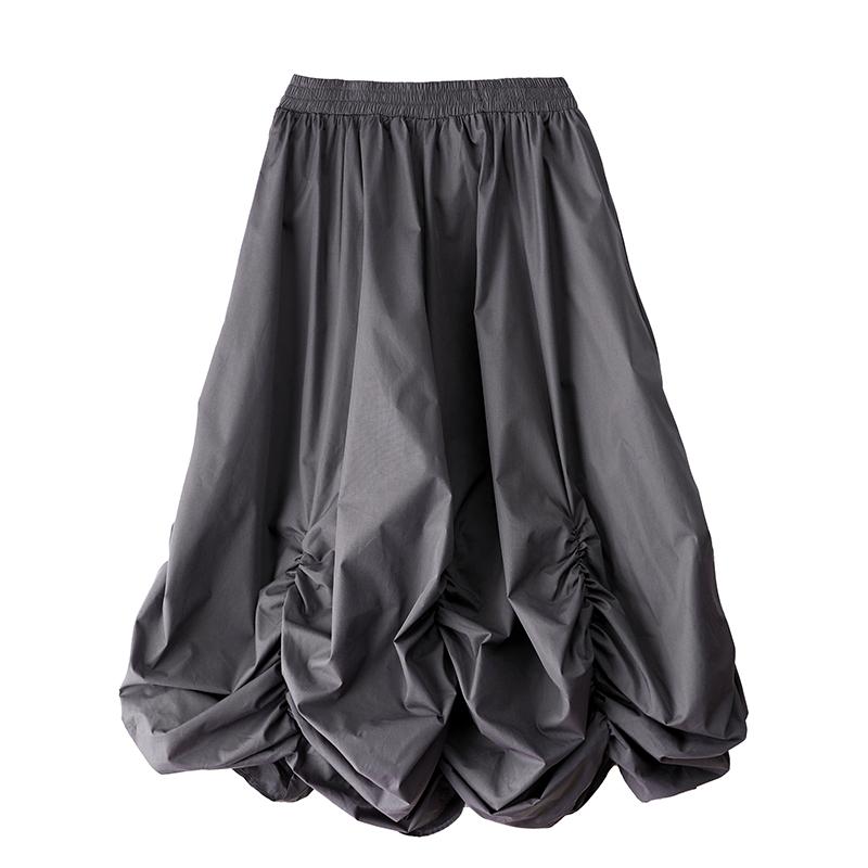 DIMANAF 2025 Sommer Damen Neue Röcke Übergröße Elastischer Bund Plissiert Übergroß Locker Röcke Uni