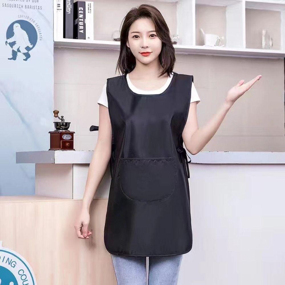 Anti-fouling Barber Apron Large Pockets Hair Stylist Apron Vest Coveralls Shoulder Bibs  Household