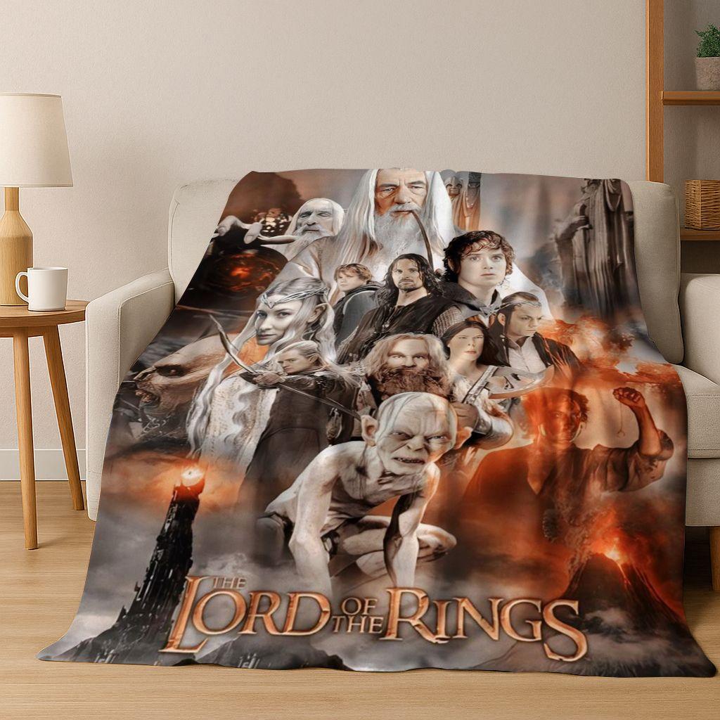 Classics L-Lord of The Rings H-Hobbit Movie Flannel Blanket,Warm and Cozy Soft Throw Blanket for Home Bedroom Bed Sofa Cover Kid