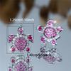 Cute Female Green Rose Red Blue Zircon Stone Small Round Turtle Stud Earrings Vintage Silver Color Wedding Jewelry For Women