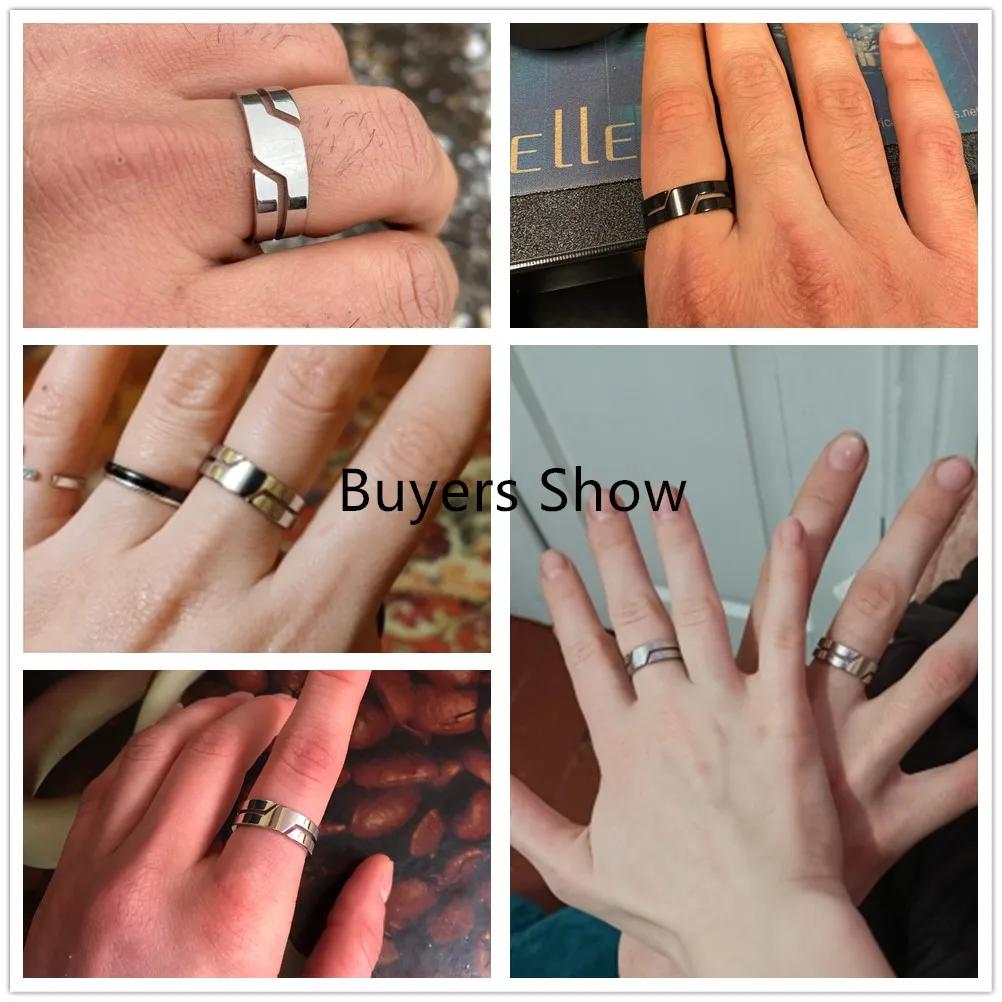 Teamer Stainless Steel Ring Men Women Minimalist Casual Finger Rings Couple Wedding Band Fashion Jewelry Gift Wholesale