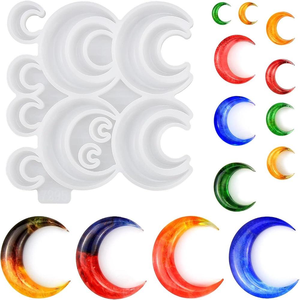 

White Moon Resin Pendant Molds Silicone 13 Cavity Silicone Molds Resin Pendant