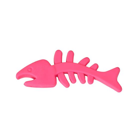 

TPR резиновая игрушка для собак, точилка зубов, конструкция из рыбьих костей, прочная, устойчивая к укусам, жевательная кость для домашних животных, эластичная игрушка для собак розовый