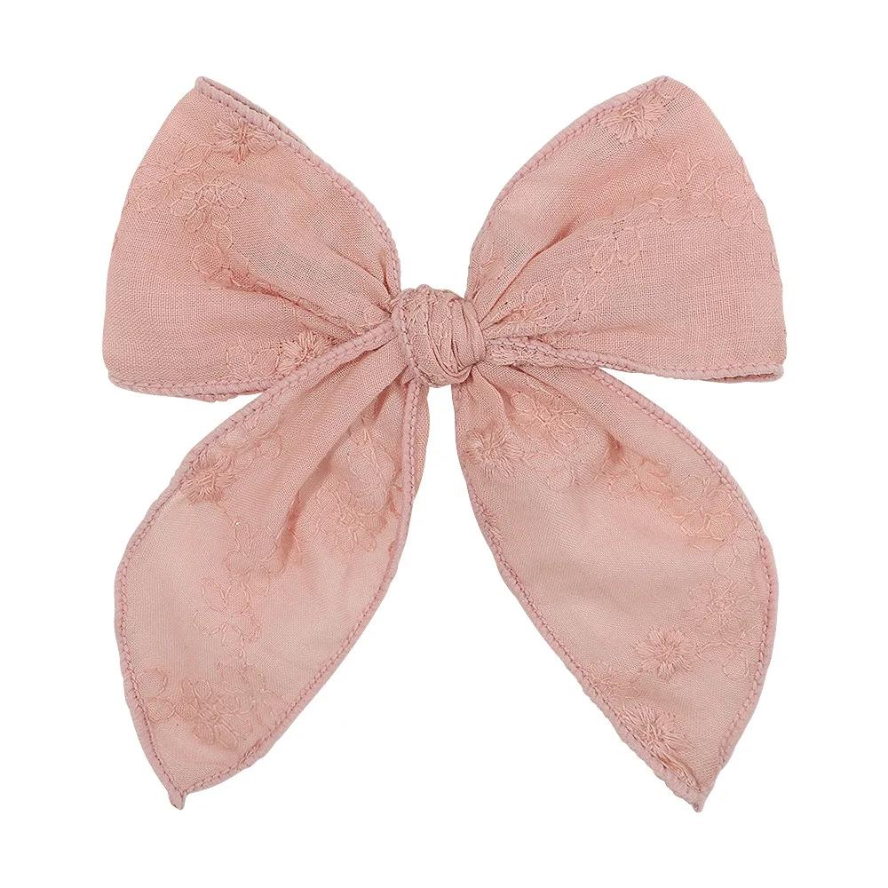 Elegant Floral Cotton Kids Bows Spring Butterfly Hair Clip Fashion Print Hair Barrette For Women Girls Sweet Hairpin Accessories