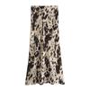 Womens Pleated Elegant Midi Elastic Waist Skirt