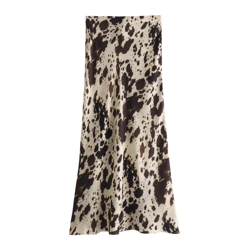 Womens Pleated Elegant Midi Elastic Waist Skirt