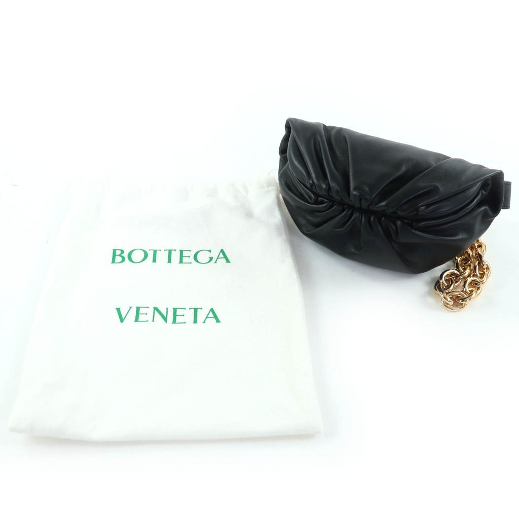 Excellent BOTTEGAVENETA Sling bag The Chain Pouch black lambskin Leather 651445 Used