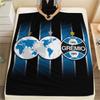 Grêmio Foot-Ball Porto Alegrense Koc Flanelowy z Nadrukiem, Wysoka Jakość, Wygodny na Wszystkie Pory Roku, Wystrój Domu, Ciepło i Komfort