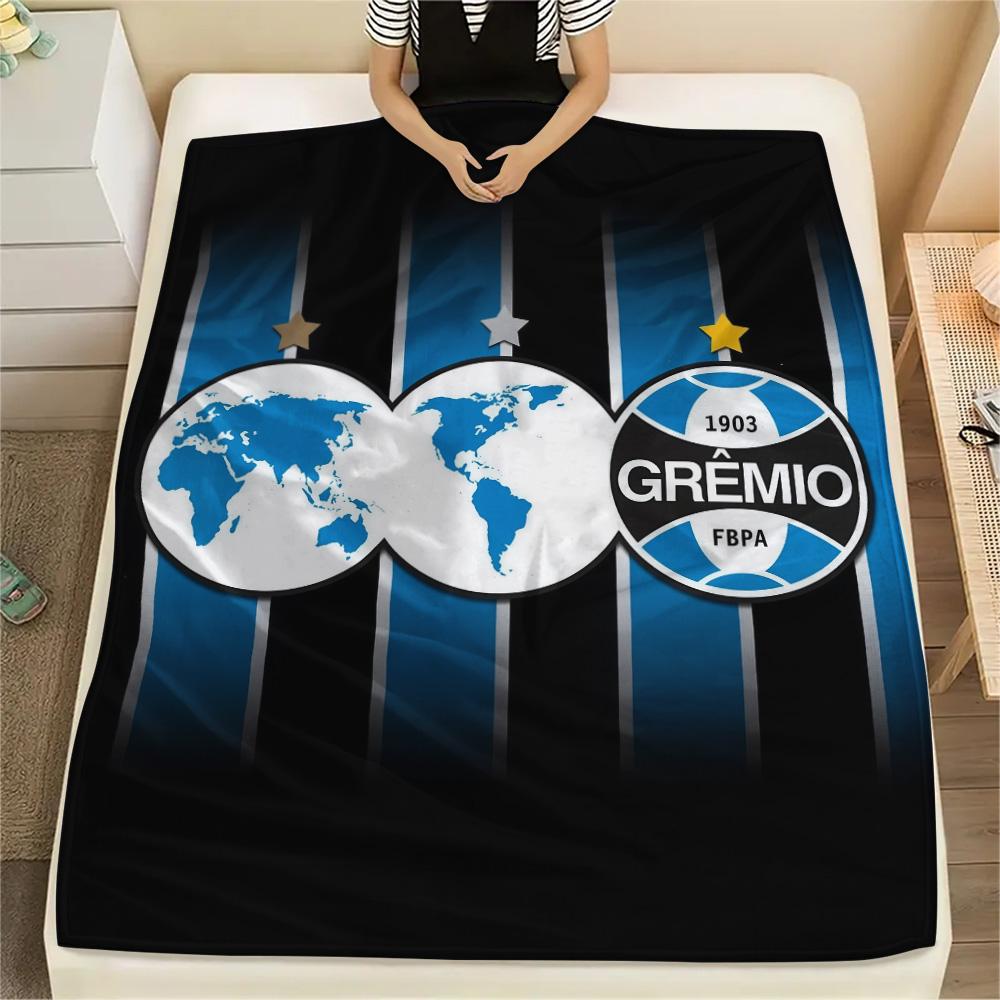 Grêmio Foot-Ball Porto Alegrense Print Flannel Blanket, High quality Comfortable for All Seasons, Home Decor, Warmth and Comfort 80cm x 120cm