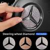 BNXP8 Car Steering Wheel Diamond Emblem Decal Decoration Sticker For Mercedes Benz A E Class GLC GLA GLE GLB W177 W205 W212 W213 X253
