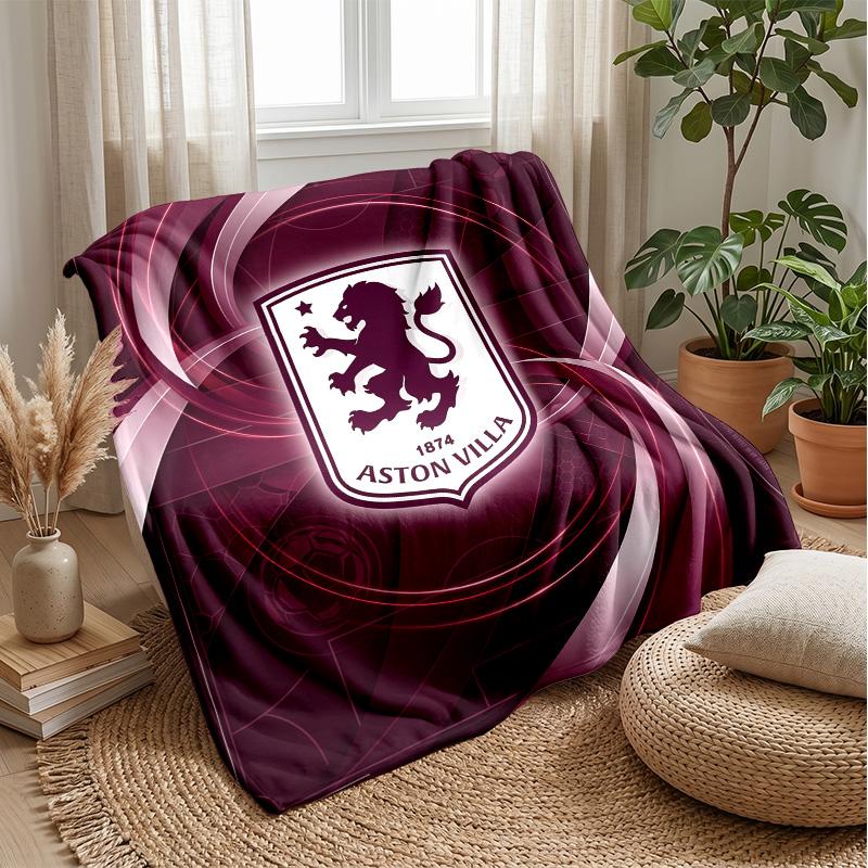 Coperta in Flanella con Stampa Aston Villa, Morbida Calda Leggera Coperta da Divano Letto Campeggio