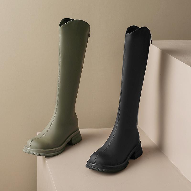 Krazing Pot Микрофибра Осенне-зимняя обувь Толстые каблуки среднего размера Мотоциклетные — фото 3