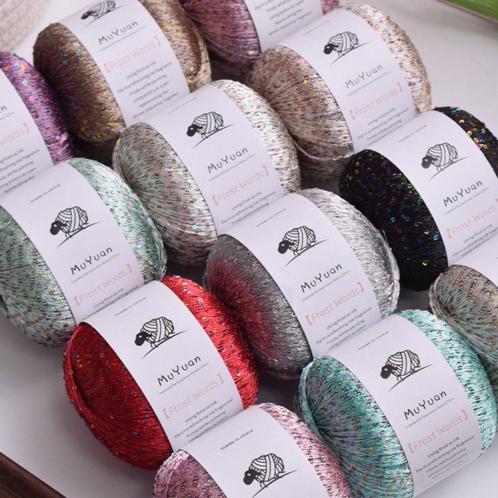 Dense Sequin Crochet Thread Nylon Crochet Supplies Handmade DIY Woven Thread Handmade Projects