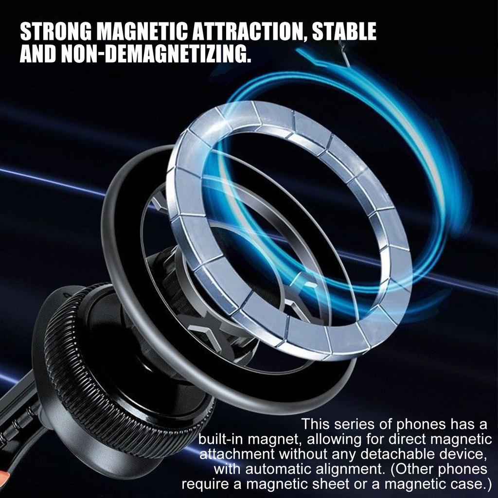 Magnetic Vacuum Car Phone Holder Zinc Alloy Car Dash Phone Mount Multifunctional Car Phone Vent Automobile Cradles