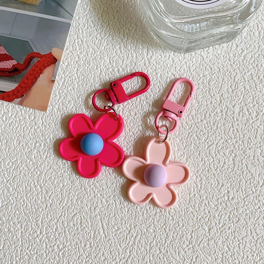 

Resin Keychain Flower Keychain Cartoon Key Ring Creative Bag Pendant Backpack Decor розы красного
