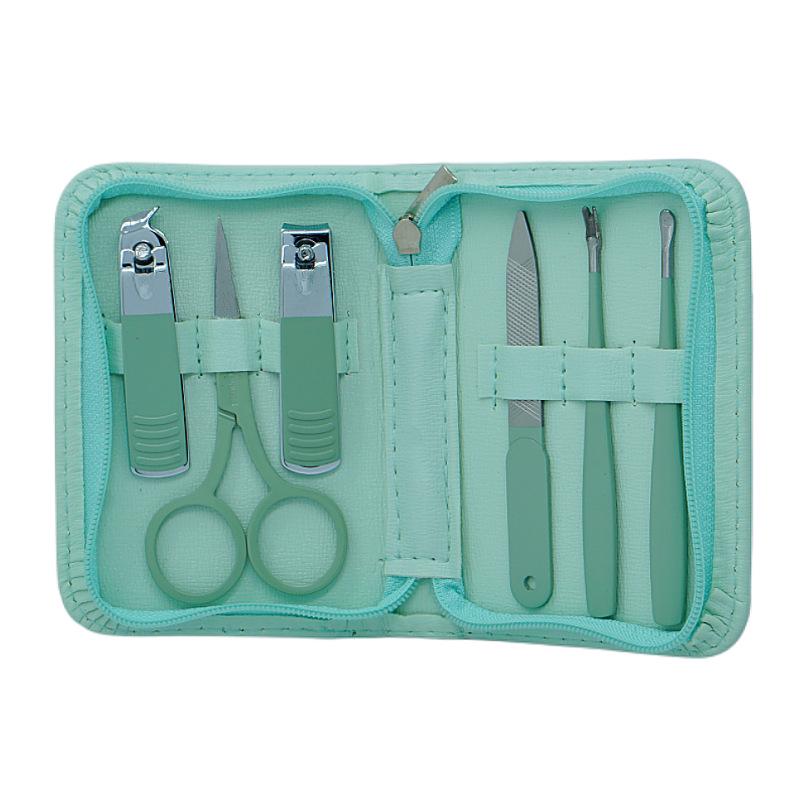 Stainless Steel 9-Piece Manicure & Pedicure Set with Tweezers and Nail Clippers In Black.
