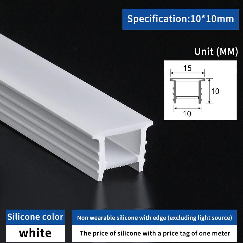 1 Piece Soft Recessed Silicone Diffuser Channel For 5050 Cob Flexible Ribbon Strip Light 1/3/5M Embedded Led Neon Rope Tube