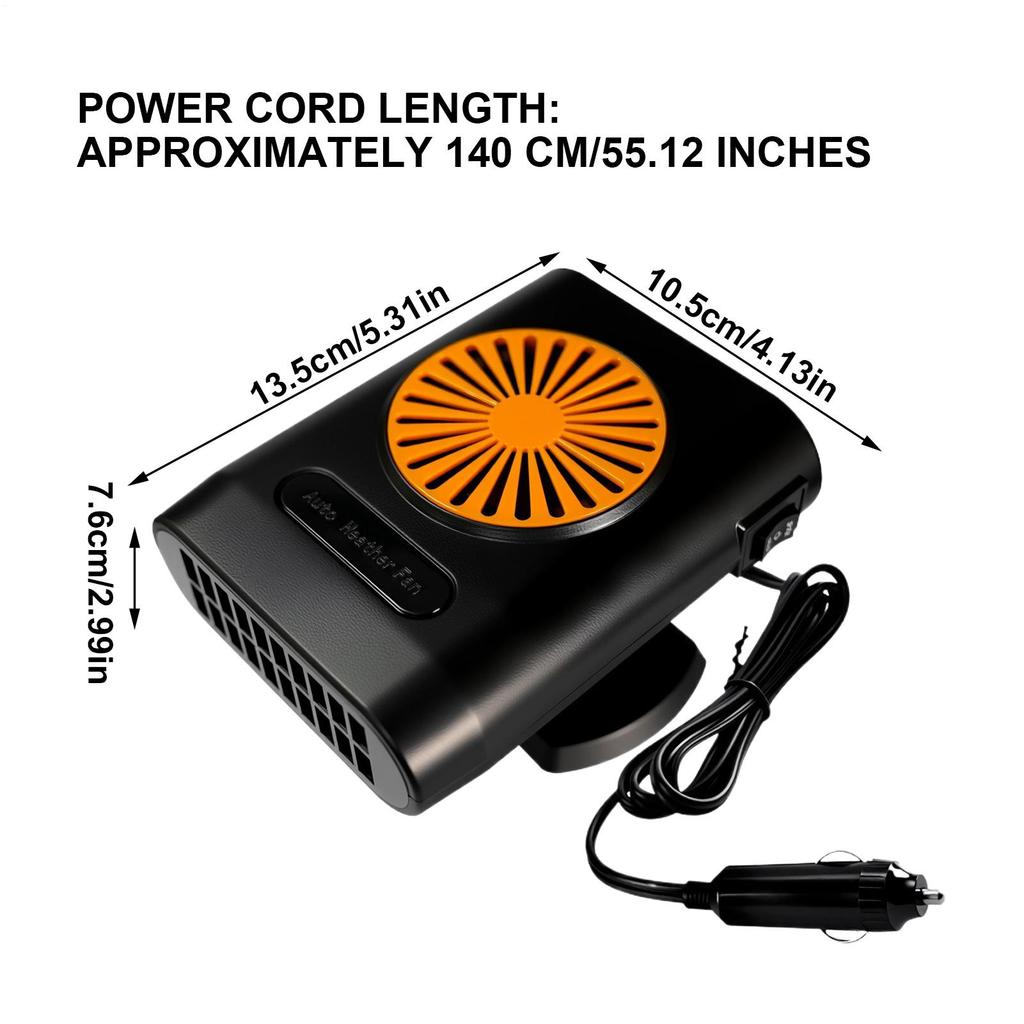 Small Car Heater 12v/24v Portable Car Defroster Plug In Heater 360 Degree Rotation Heating Fan Automotive Defogger For Driver