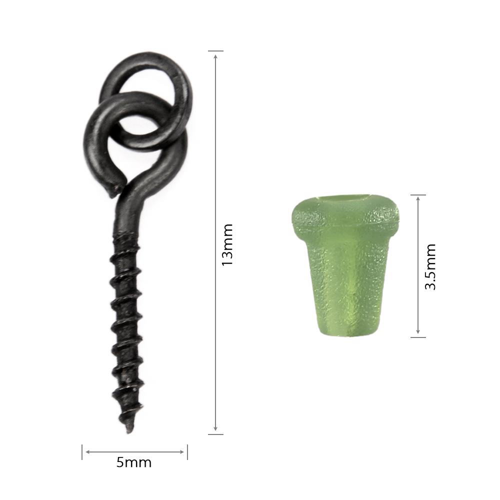 20pcs Threaded Boilie Bait Screws 40pcs Fishing Hook Stop Hook Boilies Stopper Fishing Hook Block Beads Carp Fishing