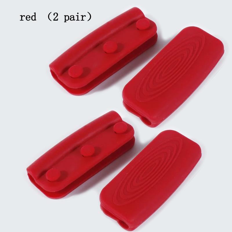 2/8 Silikon-Pfannengriffabdeckung, Wärmedämmabdeckungen, Topf-Ohrclip, rutschfester Dampfgarer, Auflaufform, Pfannengriffhalter, Küchenhelfer